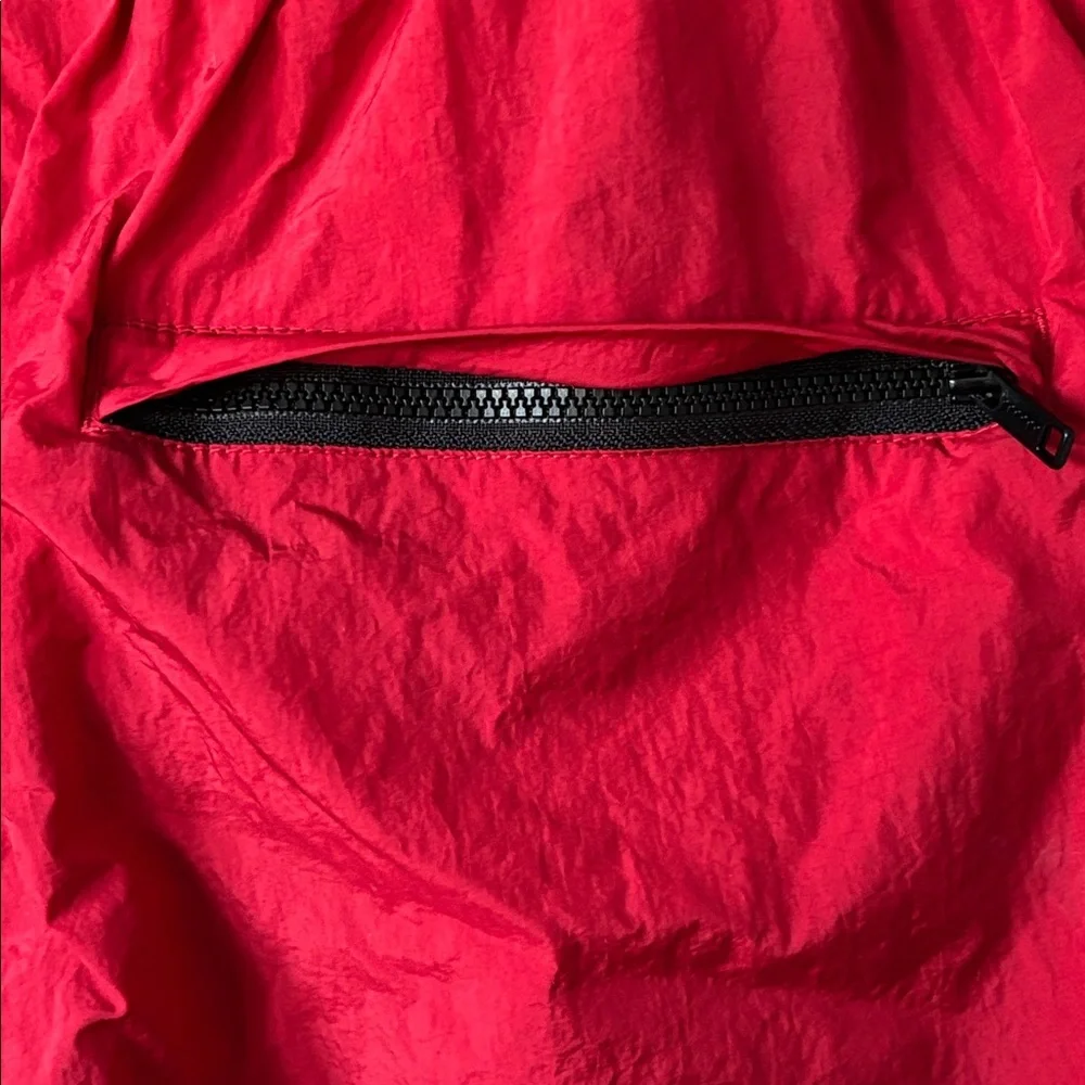 Jordan Red Nylon Track Pants Jumpman Logo Athletic Windbreaker Joggers Size M